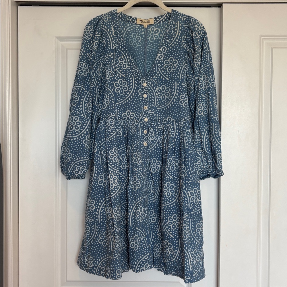 Madewell Printed Lt Wt Denim Dress